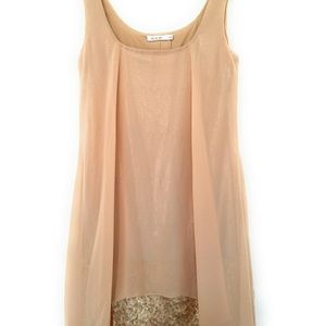 New Ali & Jay Nude and Gold Short Dress Size Small